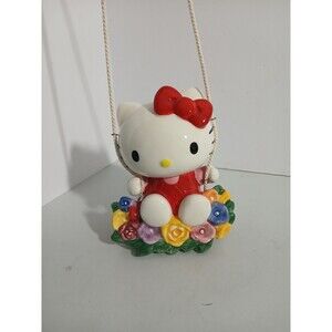 Hello Kitty Blue Sky Clayworks Ceramic Flower Garden Swing Home Decor Floral
